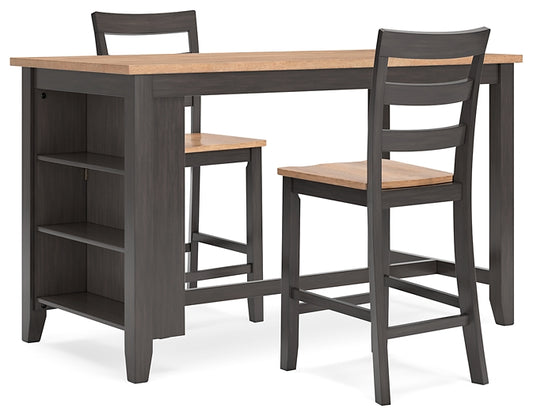 Gesthaven Counter Height Dining Table and 2 Barstools