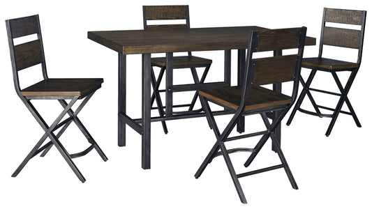 Kavara Counter Height Dining Table and 4 Barstools