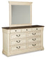 Bolanburg Queen Panel Bed with Mirrored Dresser and Chest